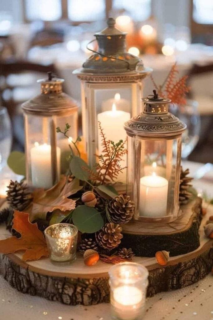 Lanterns With Pinecone Accents
