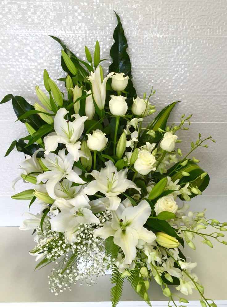 Lily Arrangements Near the Altar