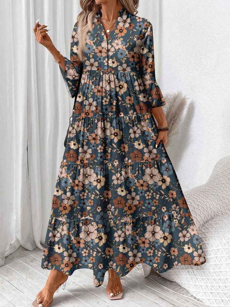 Long Sleeve Floral Dress