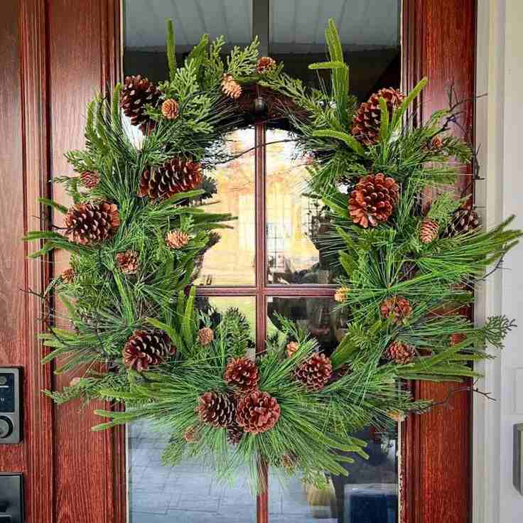 Evergreen and Pinecone Wreath