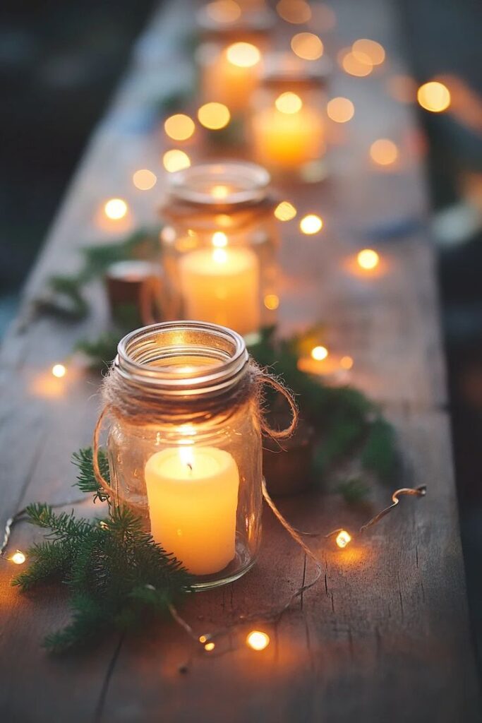 Mason Jars with Tea Lights