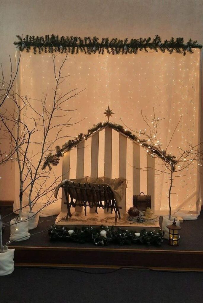 Nativity Backdrop with Soft Lighting