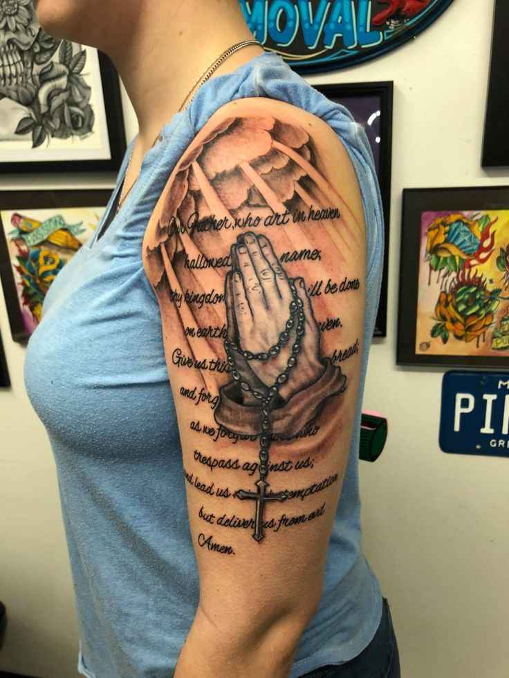 Prayer Hands with Rosary