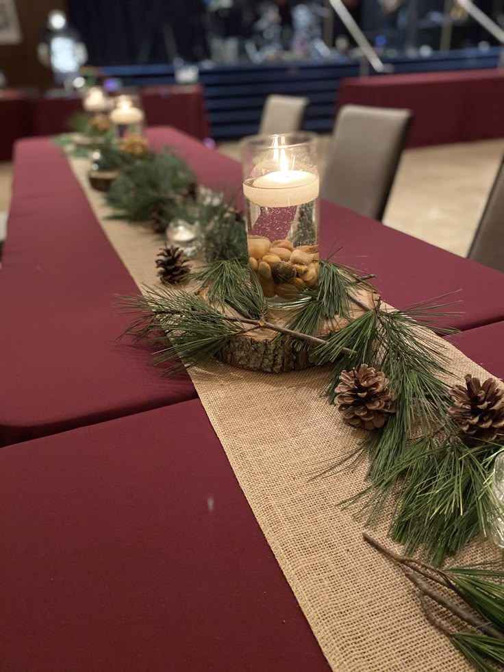 Linen and Pinecone Runner