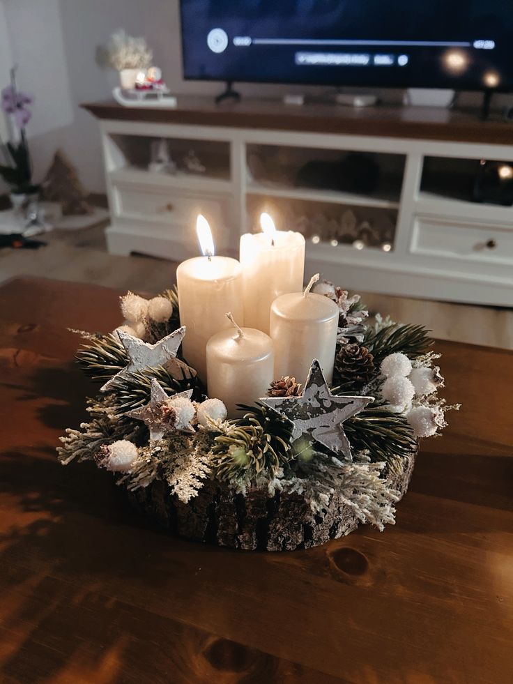 Simple Advent Wreath with Candles
