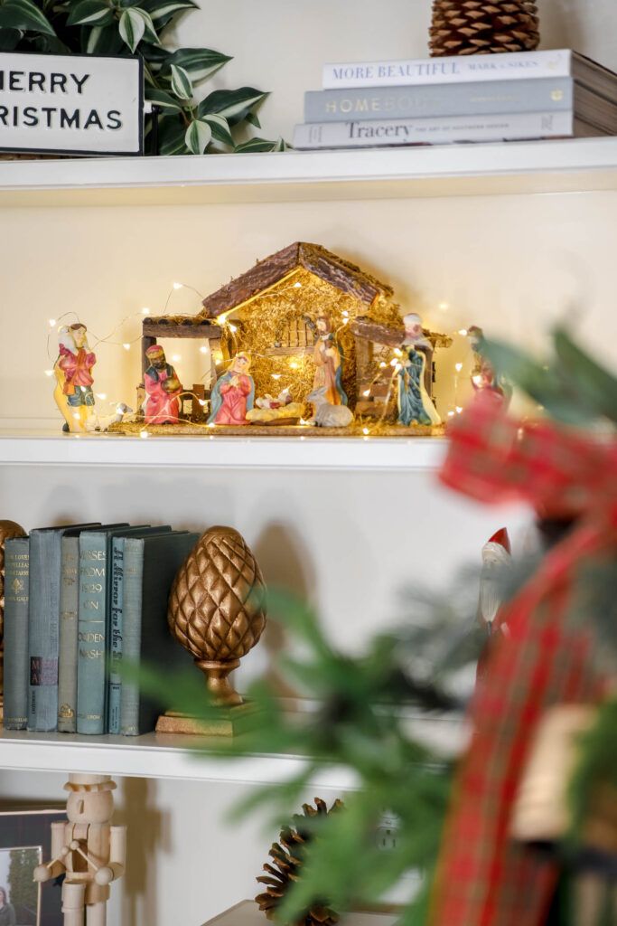 A Nativity on a Bookshelf