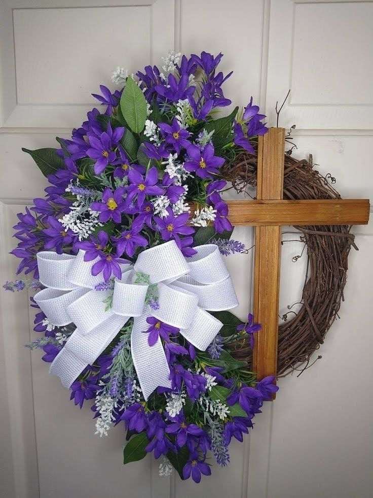 Lavender Cross Wreath