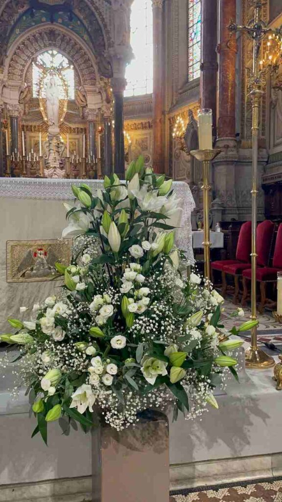 Fresh Lilies at the Altar