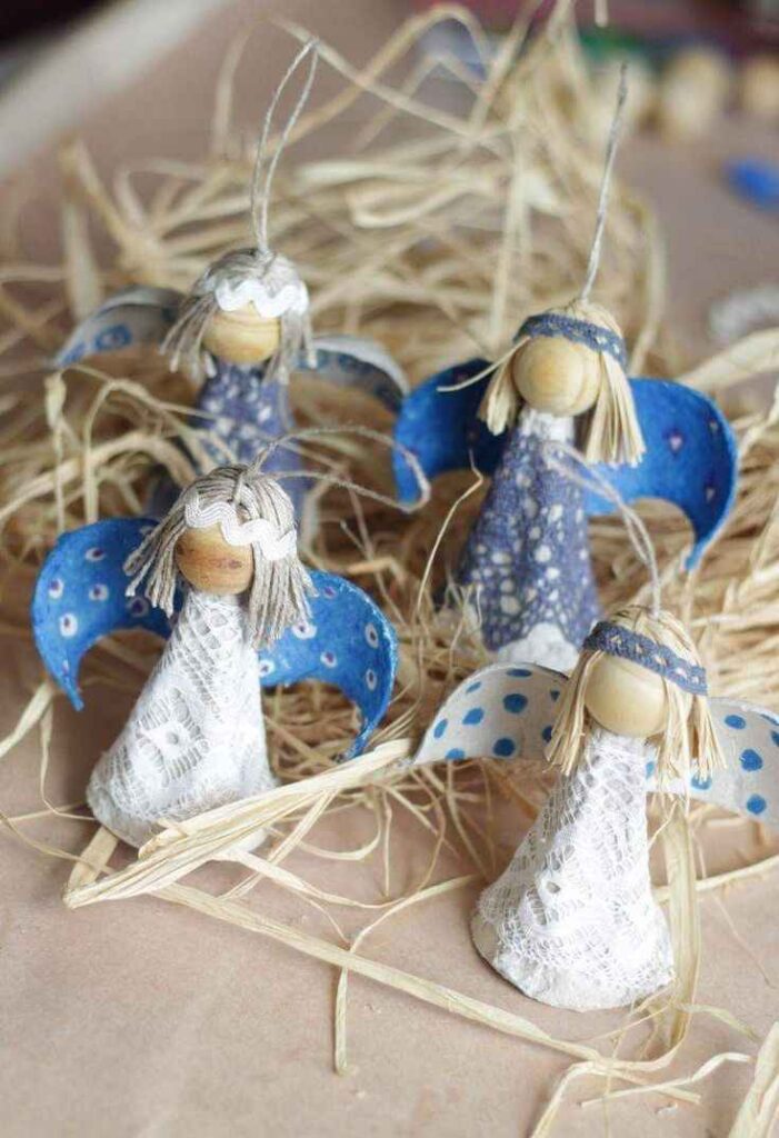 Egg Carton Angel Nativity