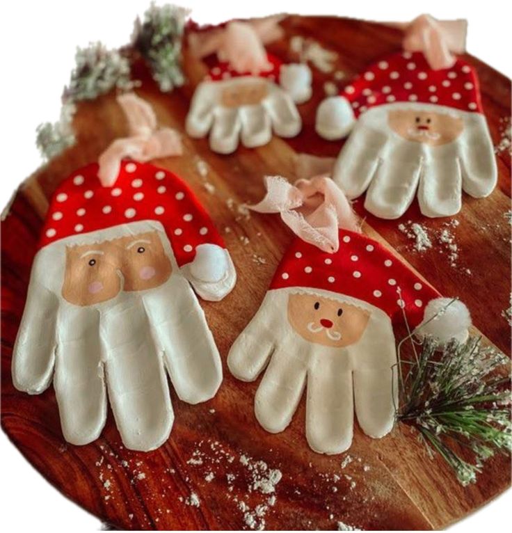 Handprint Santa Ornaments