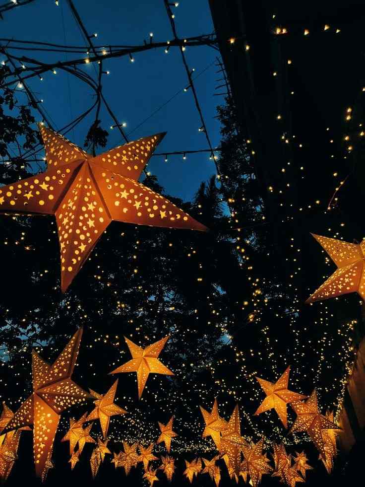 Hanging Star Ornaments with Lights