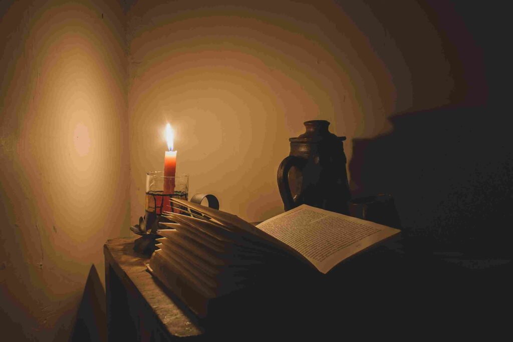 Candlelit Bible Corner