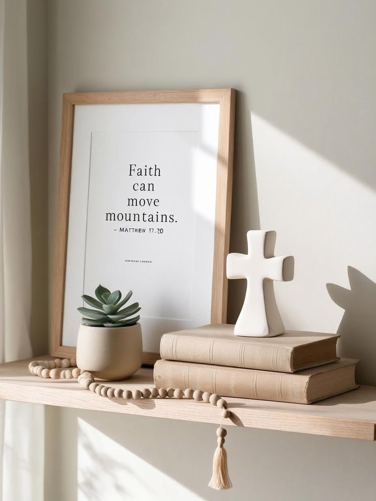 Minimalist Bookshelf with Devotionals