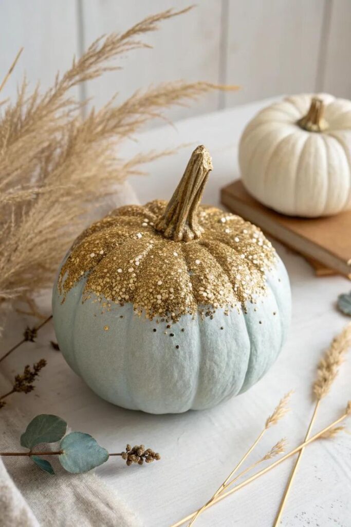 Glitter-Topped Pumpkins