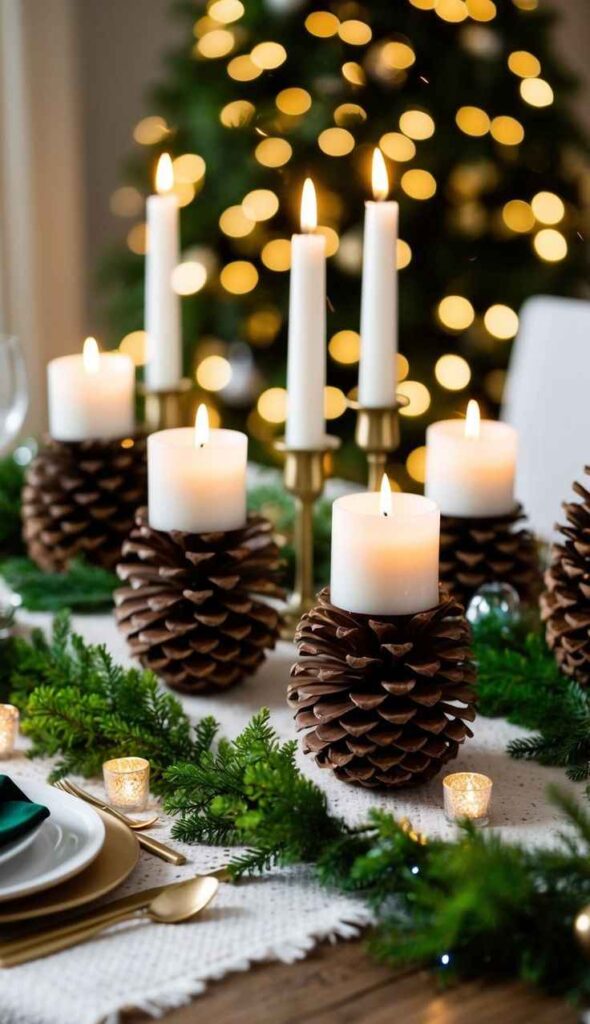 Pinecone Candle Holders