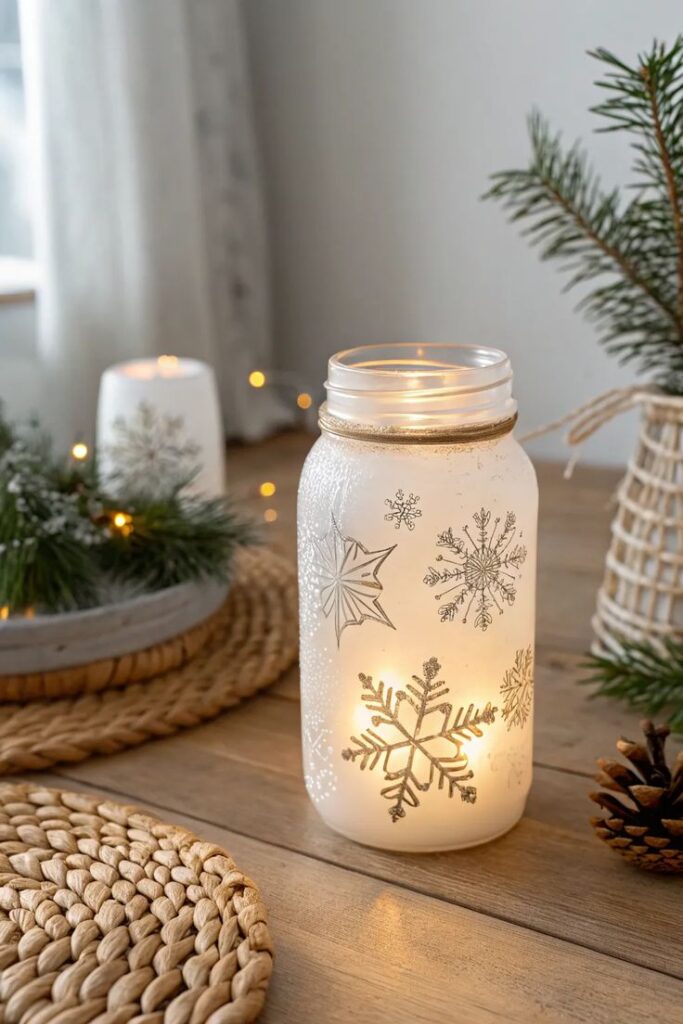 Glitter Mason Jar Luminaries