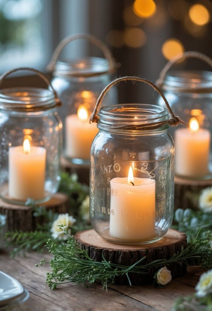 Mason Jar Candleholders