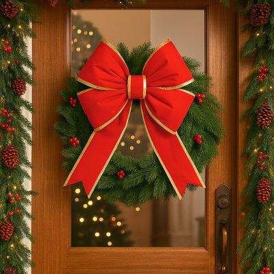 Red Velvet Bow Wreath