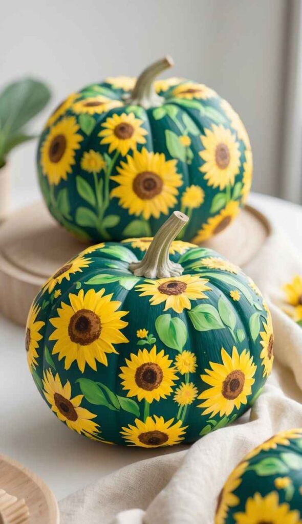 Painted Pumpkin Centerpieces