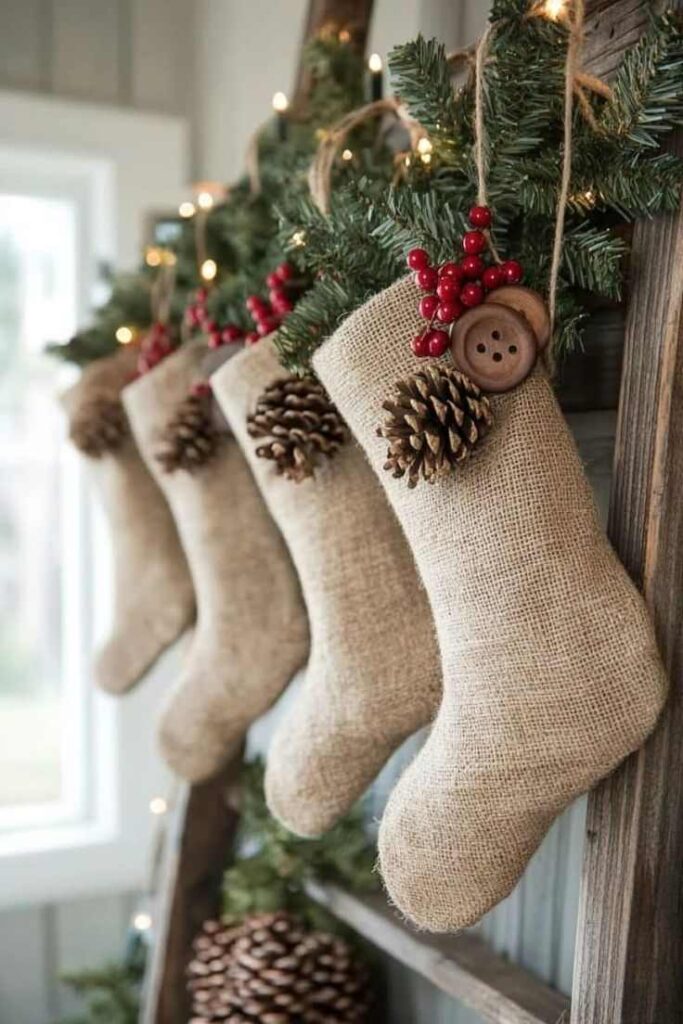 Boho Burlap Stockings