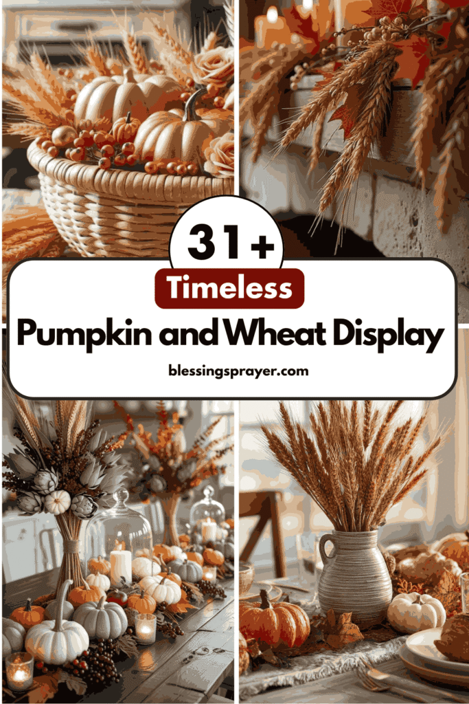 Pumpkin and Wheat Display