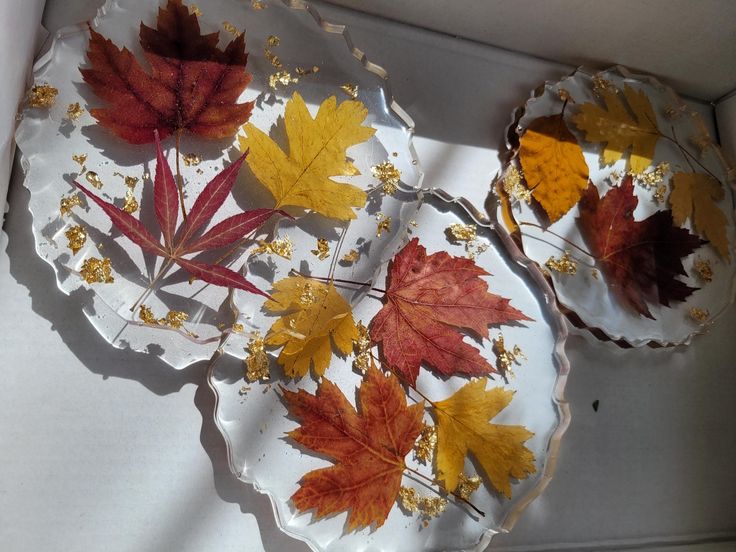 Ombre Resin Leaf Coasters