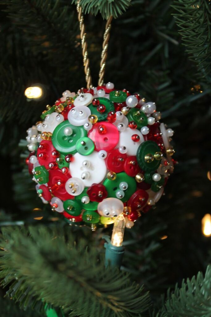 Button Christmas Tree Ornaments