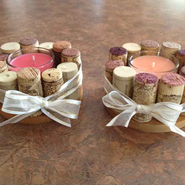 Cork Leaf Candle Place Cards