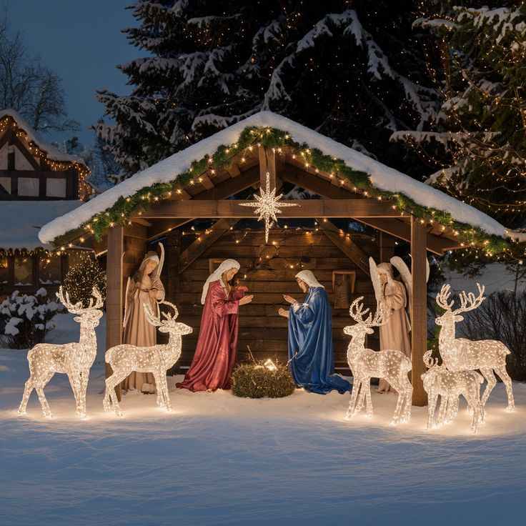 Outdoor Nativity Garland