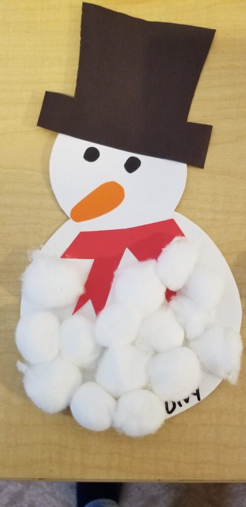Cotton Ball Snowmen