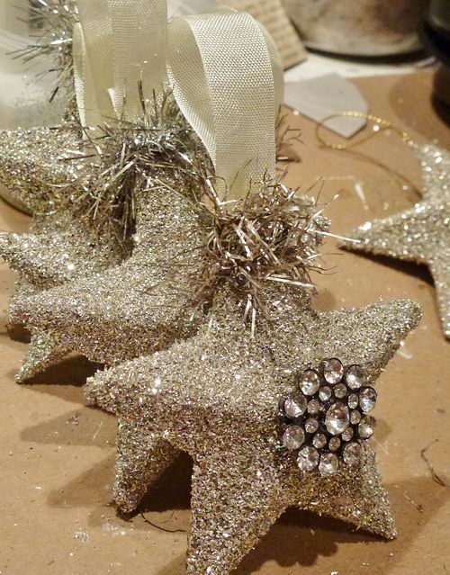 DIY Glitter Star Ornaments