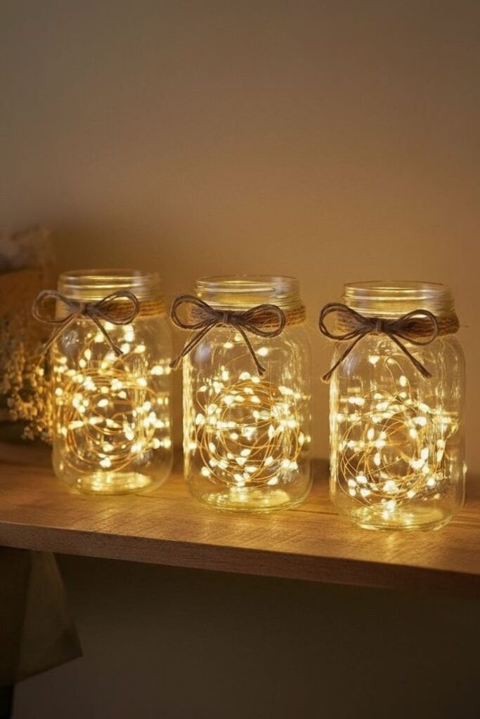 Mason Jar Fairy Light Lanterns