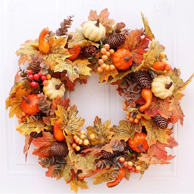 Rustic Leaf and Pinecone Wreath