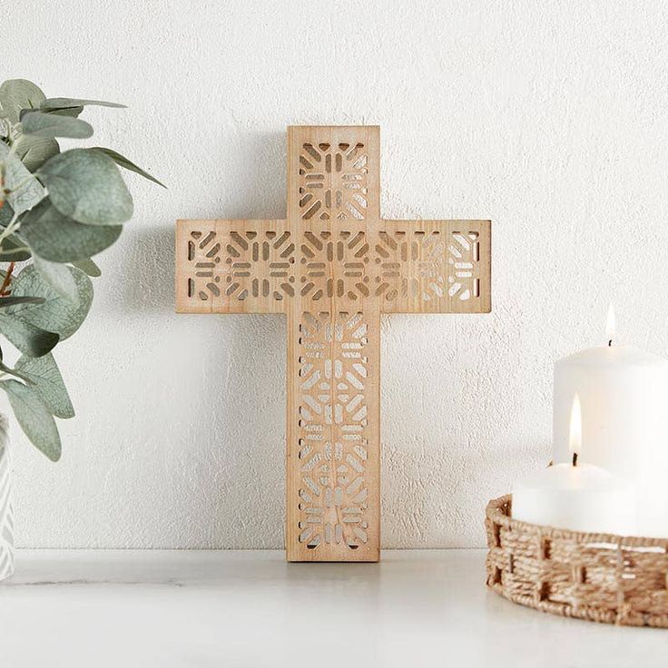 Rattan Cross Display
