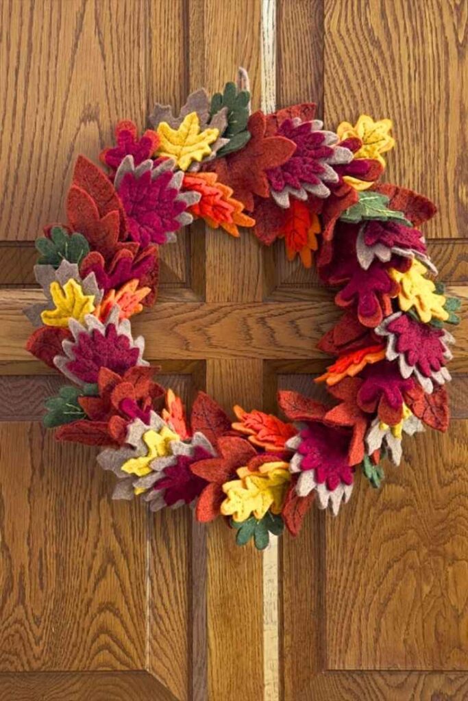 Felt Leaf Wreath