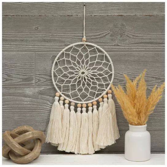 Feather and Bead Dreamcatcher Wreath
