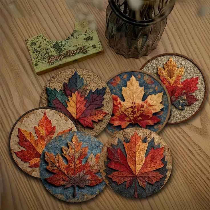 Classic Leaf Imprint Coasters
