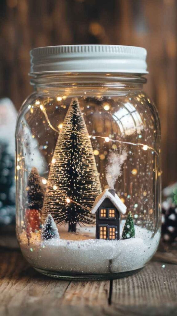 DIY Glitter Snow Globe Ornament