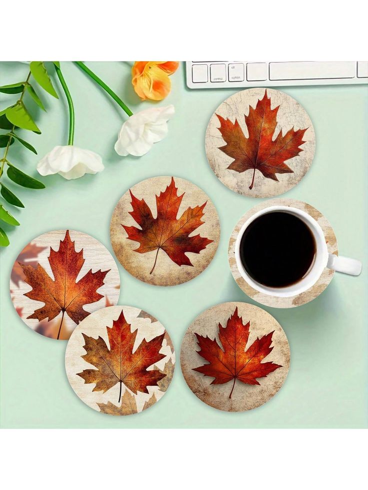 Pressed Leaf Foil Coasters