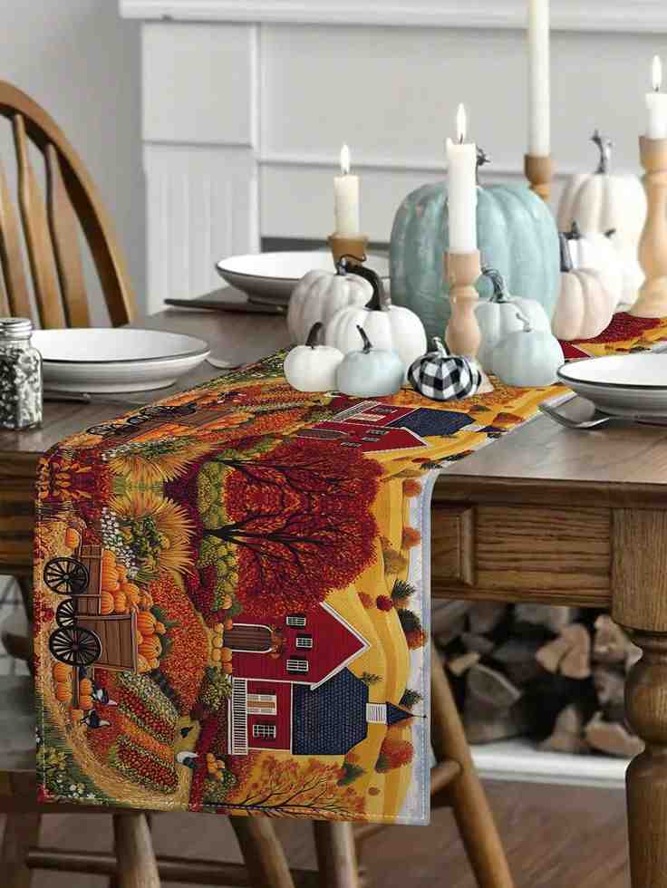 Pumpkin Table Runner Display