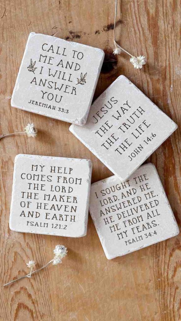 Marble Paper Coasters with Scripture