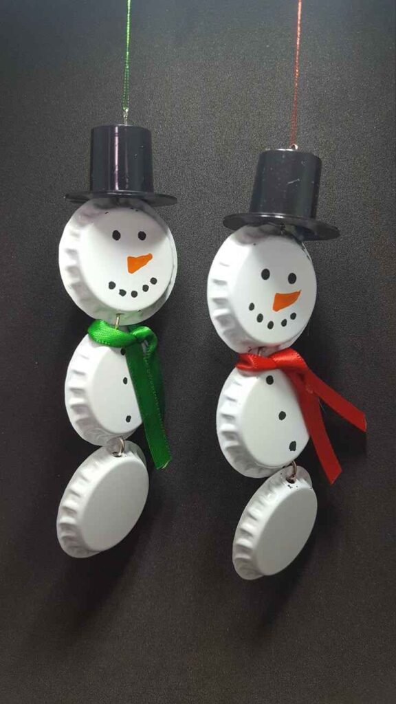Bottle Cap Snowmen