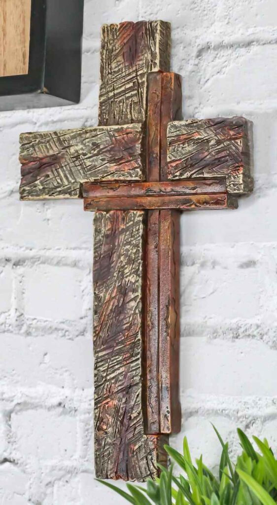 Antique Wooden Cross Wall Display