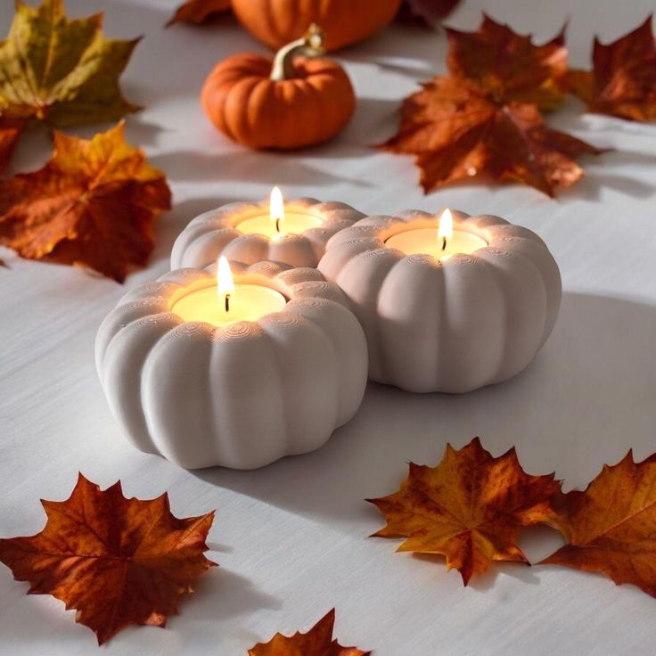 Cozy Pumpkin Candle Display