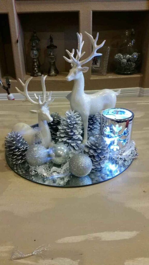 Snowflake Mirror Centerpiece