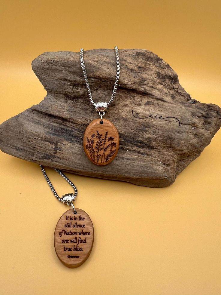Engraved Wooden Pendant