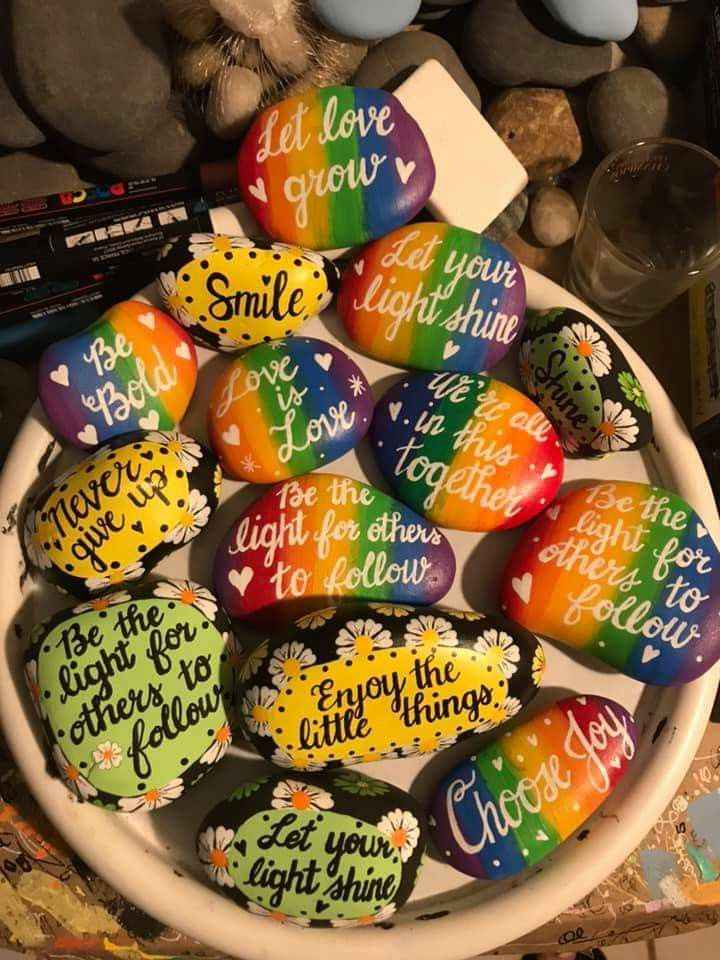 Painted Rainbow Scripture Stones