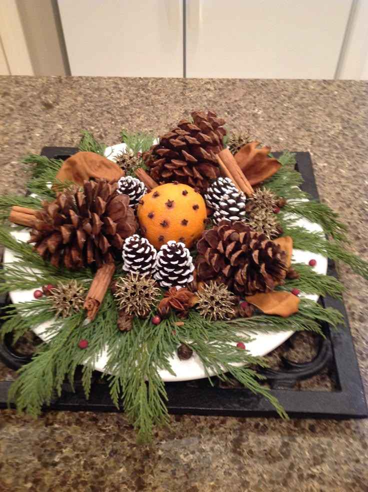Rustic Pinecone Display