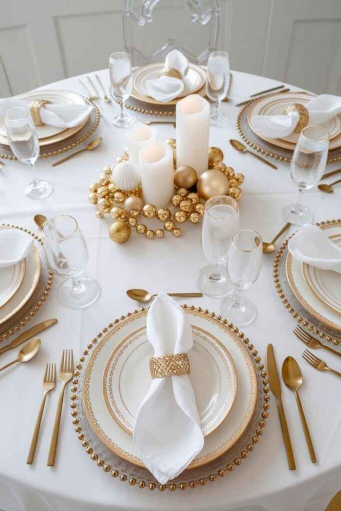 White and Gold Table Theme
