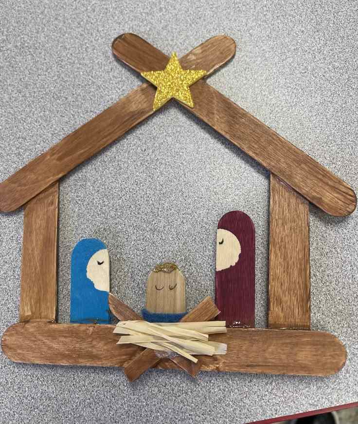 Popsicle Stick Manger Scene